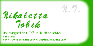 nikoletta tobik business card